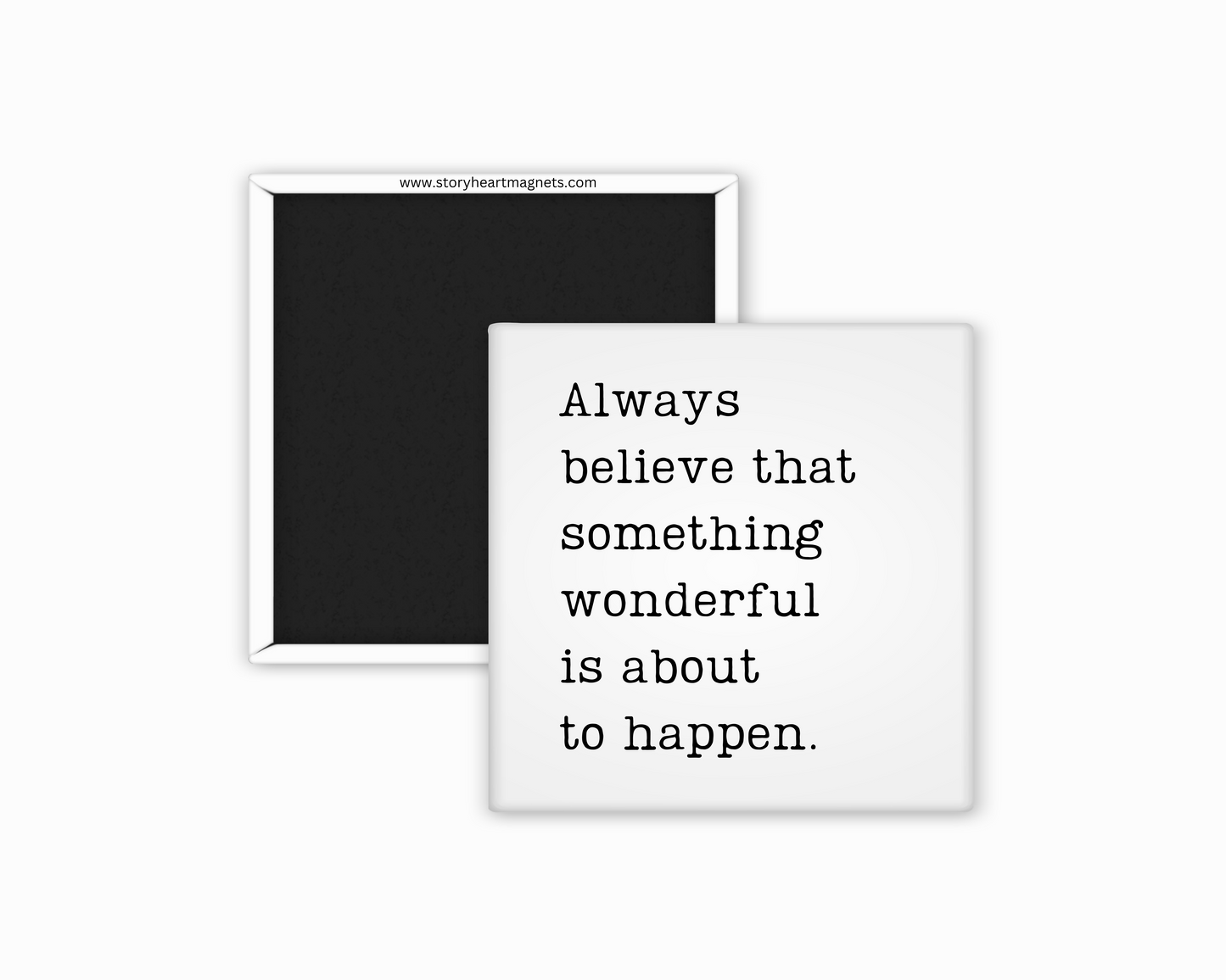 Inspirational Quotes: Typewriter Style, Customizable Square Magnet