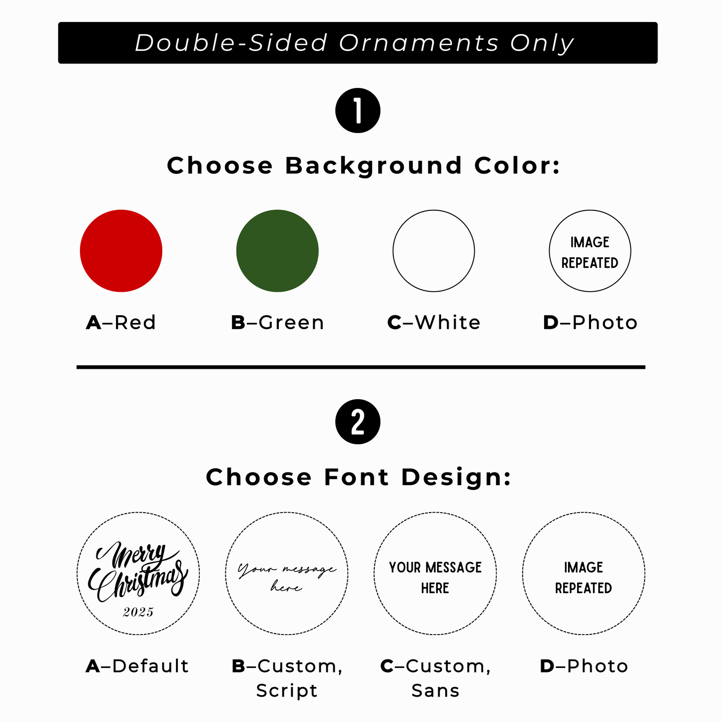Custom Photo Christmas Ornaments: Single or Double-Sided