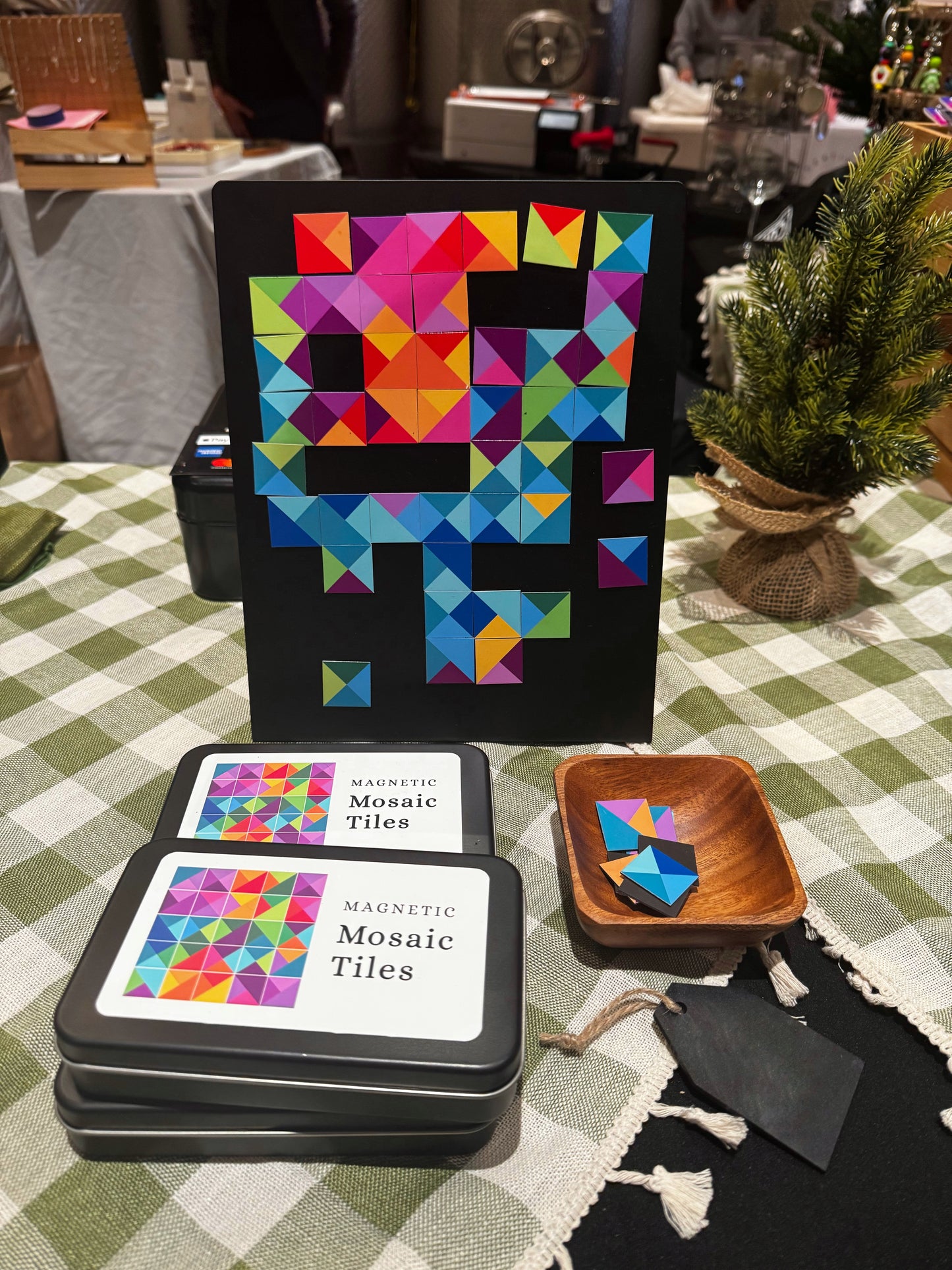 Abstract Art Magnetic Mosaic Tiles: Set of 60 Colorful 1" Squares