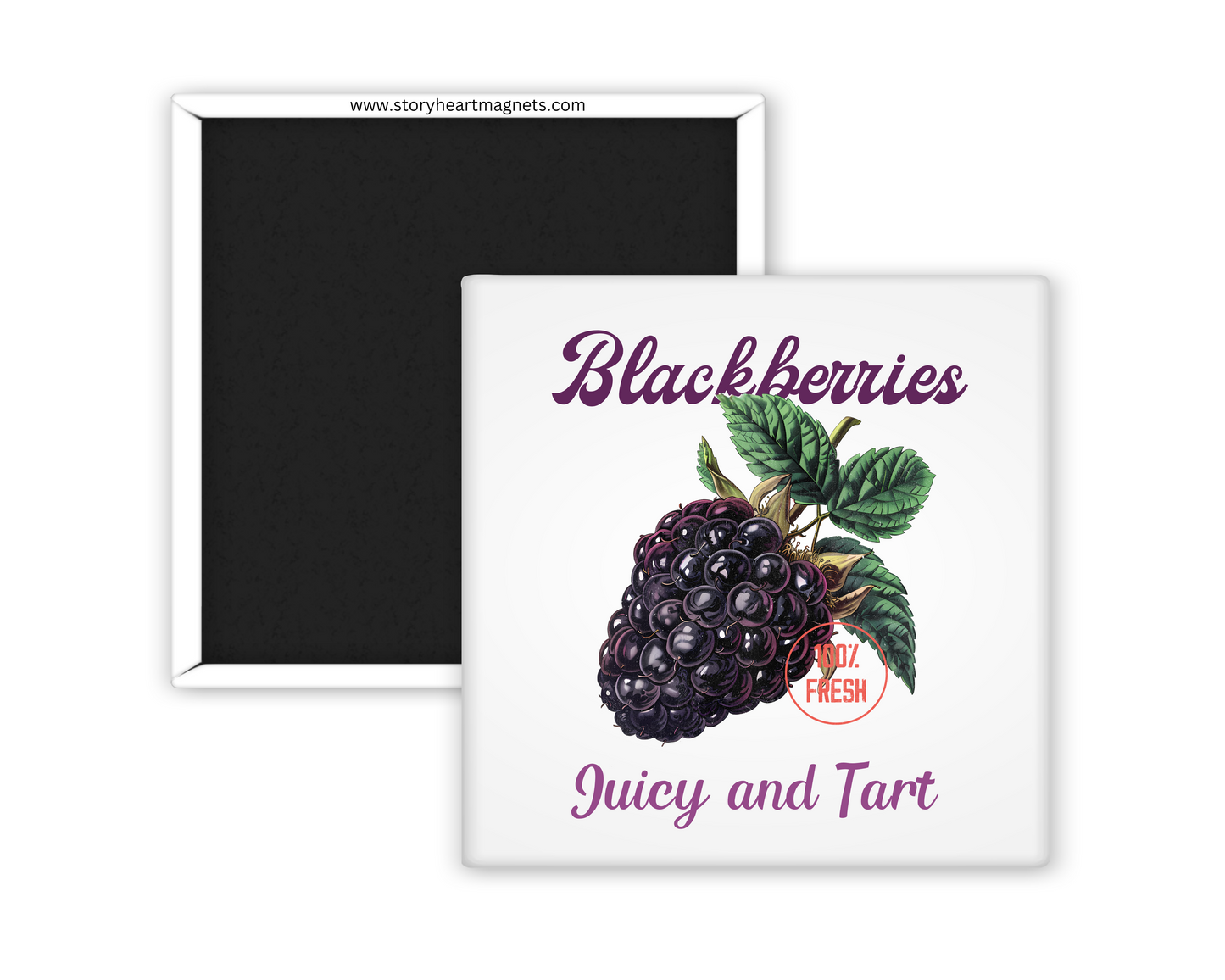 Farm fresh vintage fruit magnet featuring colorful fruits like apples, berries, and watermelon with a rustic, nostalgic design. Celebrates farmer's markets and spring days. Organic designs