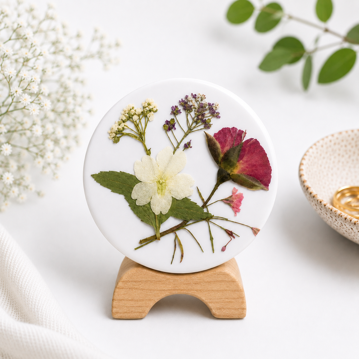 Handmade Pressed Flower Pocket Mirrors