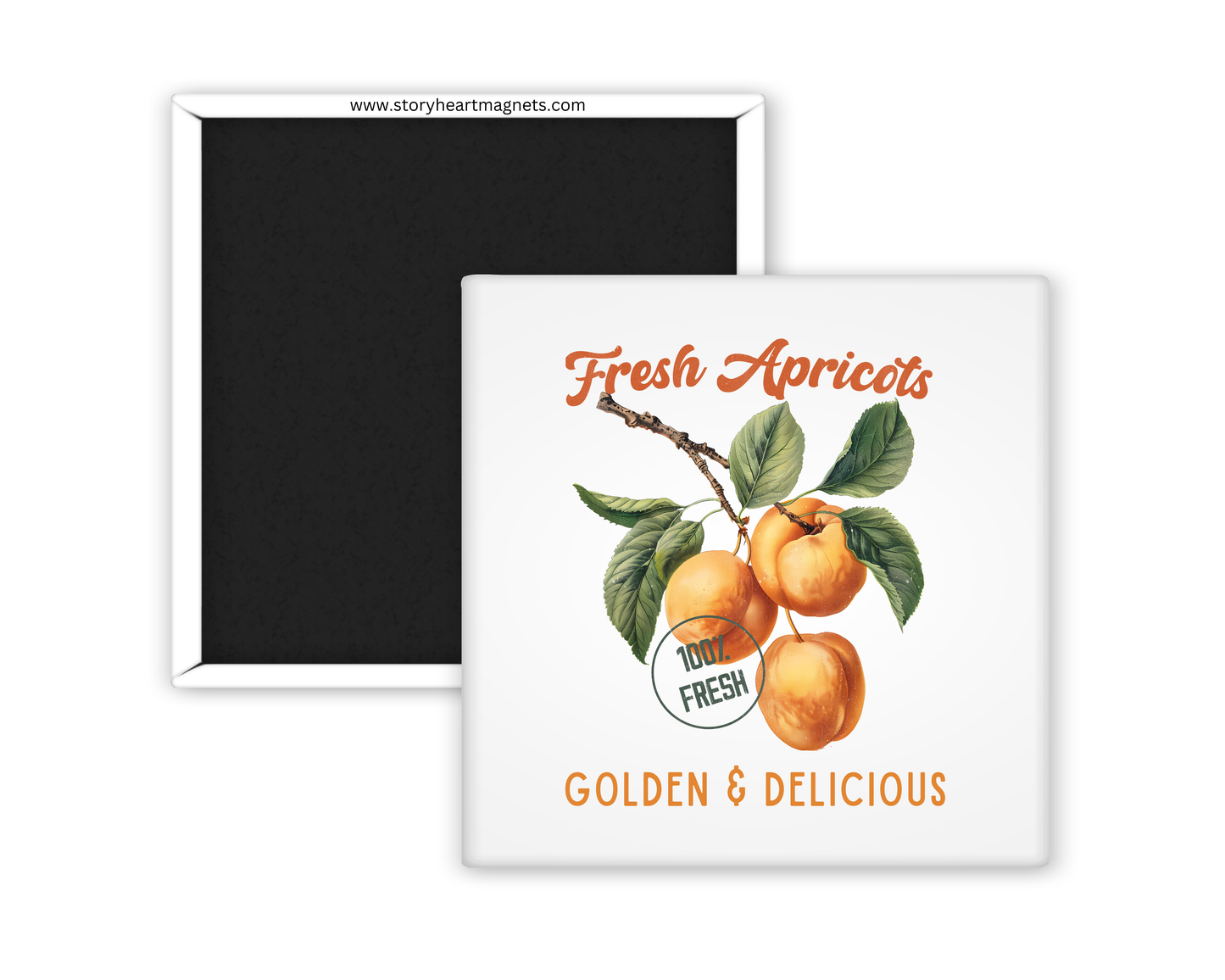 Farm fresh vintage fruit magnet featuring colorful fruits like apples, berries, and watermelon with a rustic, nostalgic design. Celebrates farmer's markets and spring days. Organic designs